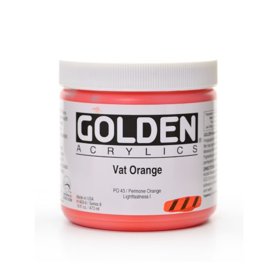 Picture of Golden Heavy Body Acrylic Paint, 16 Oz, Vat Orange