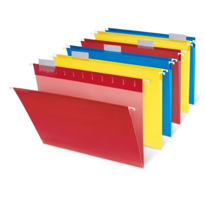 Picture of Office Depot Brand Reinforced Hanging File Folders, 8 1/2in x 11in, Letter Size, Assorted Colors, Pack Of 6 Folders