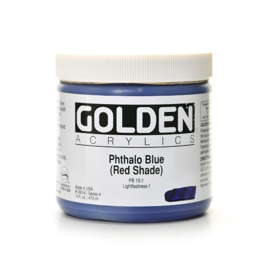 Picture of Golden Heavy Body Acrylic Paint, 16 Oz, Phthalo Blue/Red Shade