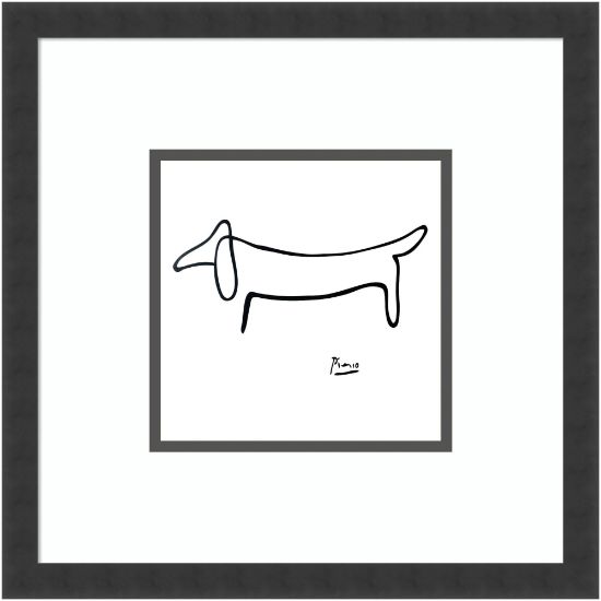 Picture of Amanti Art Le Chien (The Dog) by Pablo Picasso Wood Framed Wall Art Print, 17inW x 17inH, Black