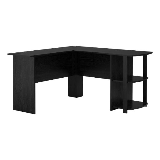 Picture of Ameriwood Home Dakota 54inW L-Shaped Corner Desk With Bookshelves, Black Ebony Ash