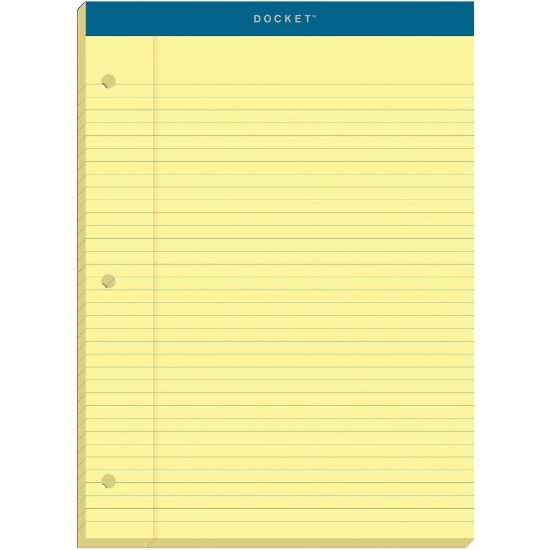 Picture of TOPS Double Docket Legal Pad, 8 1/2in x 11.75in, Canary, 100 Sheets