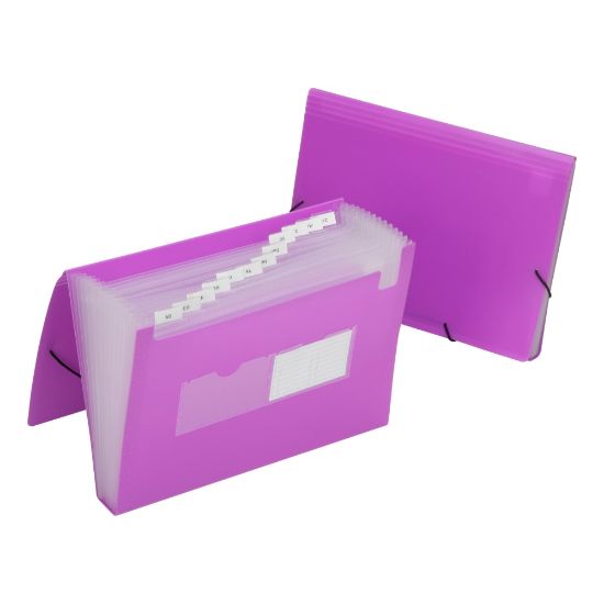 Picture of SKILCRAFT 12-Tab Poly Expandable File Folder, 1-1/4in Expansion, Letter Size, Purple (AbilityOne 7530016597147)