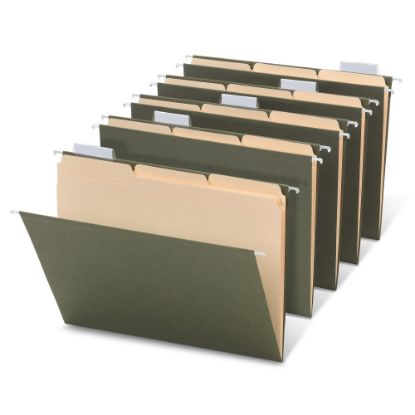 Picture of Office Depot Brand Hanging File Folder/File Folder Combo Kit, Letter Size (8-1/2in x 11in), 3/4in Expansion, 100% Recycled, Green