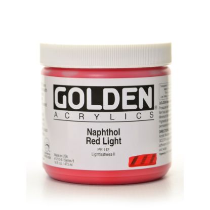 Picture of Golden Heavy Body Acrylic Paint, 16 Oz, Naphthol Red Light