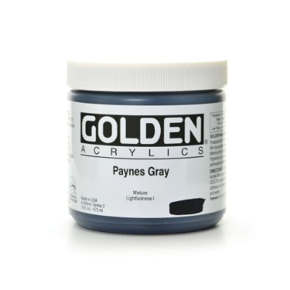 Picture of Golden Heavy Body Acrylic Paint, 16 Oz, Paynes Gray