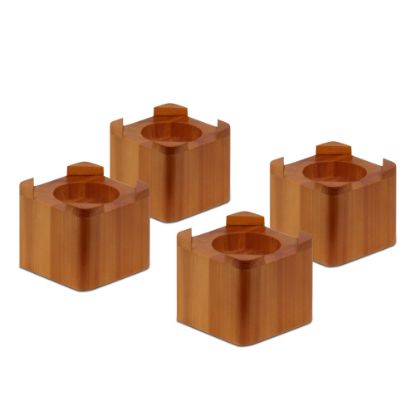 Picture of Honey-Can-Do Wooden Bed Lifts, 3 13/16inH x 4 1/4inW x 4 1/4inD, Dark Maple, Pack Of 4