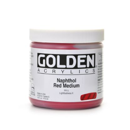 Picture of Golden Heavy Body Acrylic Paint, 16 Oz, Naphthol Red Medium