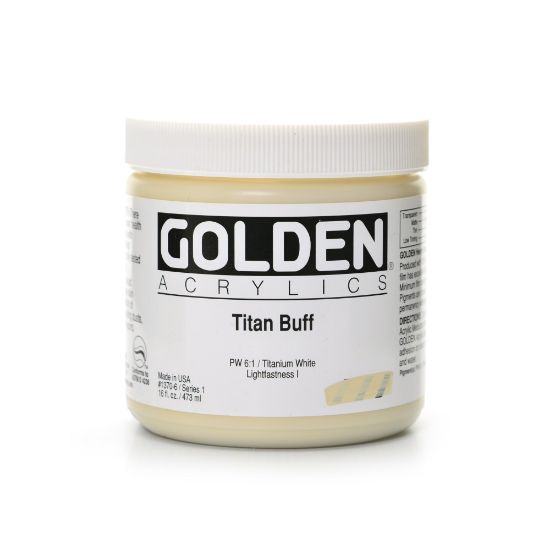 Picture of Golden Heavy Body Acrylic Paint, 16 Oz, Titanium Buff