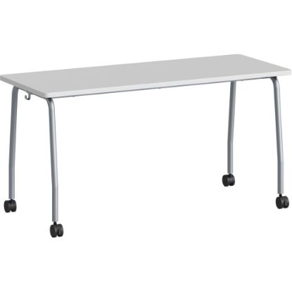 Picture of Lorell Training Table - For - Table TopLaminated Top - 300 lb Capacity - 29.50in Table Top Length x 23.63in Table Top Width x 1in Table Top Thickness - 59in Height - Assembly Required - Gray - Particleboard Top Material - 1 Each