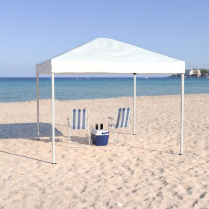 Picture of Flash Furniture Outdoor Pop-Up Event Canopy Tent With Carry Bag, 106inH x 116inW x 116inD, White