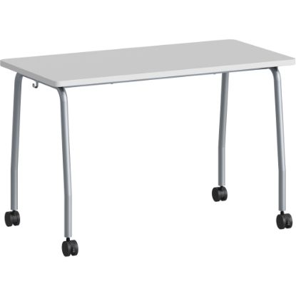 Picture of Lorell Training Table - For - Table TopLaminated Top - 300 lb Capacity - 29.50in Table Top Length x 23.63in Table Top Width x 1in Table Top Thickness - 47.25in Height - Assembly Required - Gray - Particleboard Top Material - 1 Each