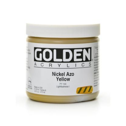 Picture of Golden Heavy Body Acrylic Paint, 16 Oz, Nickel Azo Yellow