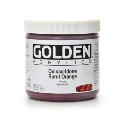 Picture of Golden Heavy Body Acrylic Paint, 16 Oz, Quinacridone Burnt Orange