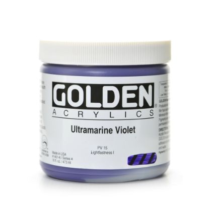 Picture of Golden Heavy Body Acrylic Paint, 16 Oz, Ultramarine Violet