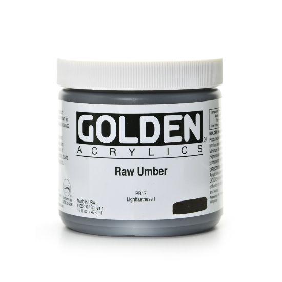 Picture of Golden Heavy Body Acrylic Paint, 16 Oz, Raw Umber