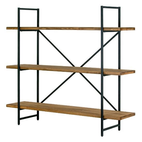 Picture of Glamour Home Ailis 56inH 3-Shelf Etagere Bookcase, Brown