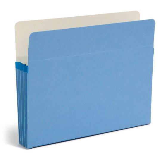 Picture of Smead File Pocket Expanding Color Pockets, 3 1/2in Expansion, Letter Size, Blue