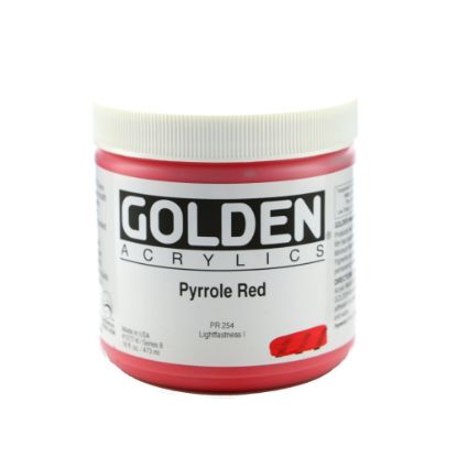 Picture of Golden Heavy Body Acrylic Paint, 16 Oz, Pyrrole Red