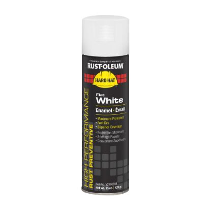 Picture of Rust-Oleum Hard Hat High Performance V2100 System Rust Preventive Enamel Spray Paint, 15 Oz, Flat White, Case Of 6 Cans