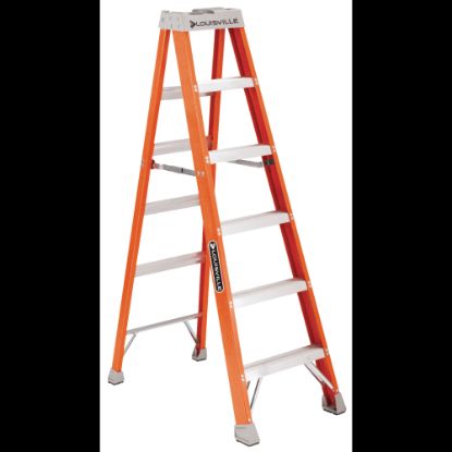 Picture of FS1500 Series Fiberglass Step Ladder, 4 ft x 18-7/8 in, 300 lb Capacity