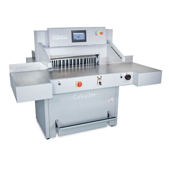 Picture of Formax Cut-True 31H Hydraulic Automatic Guillotine Paper Cutter With LED Laser Line, 28-3/4in, Gray