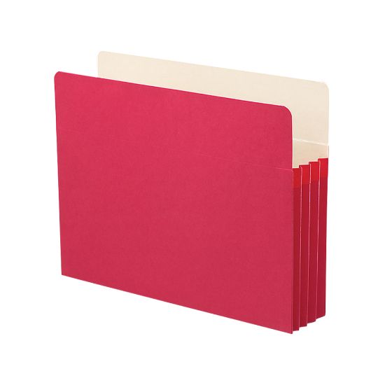 Picture of Smead Color File Pockets, Letter Size, 3 1/2in Expansion, 9 1/2in x 11 3/4in, Red