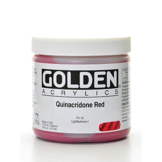 Picture of Golden Heavy Body Acrylic Paint, 16 Oz, Quinacridone Red