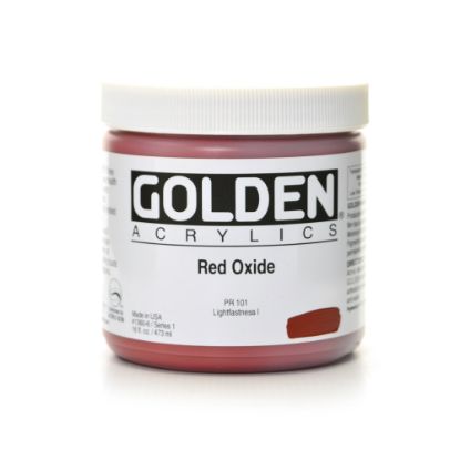 Picture of Golden Heavy Body Acrylic Paint, 16 Oz, Red Oxide