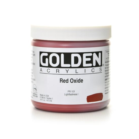 Picture of Golden Heavy Body Acrylic Paint, 16 Oz, Red Oxide