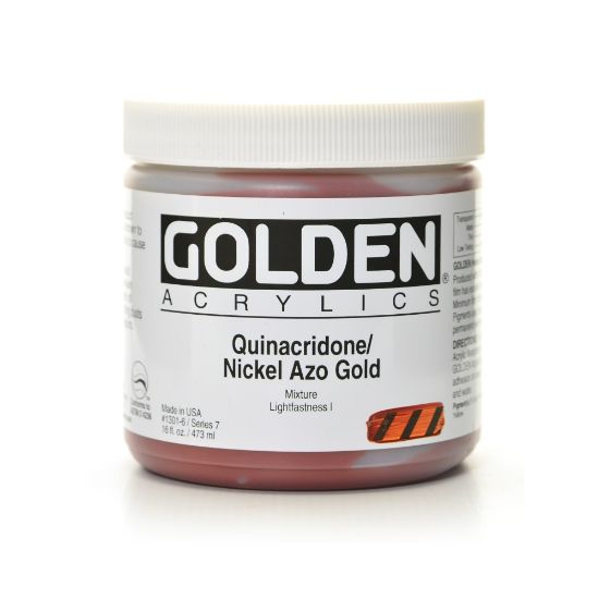 Picture of Golden Heavy Body Acrylic Paint, 16 Oz, Quinacridone Nickel Azo Gold