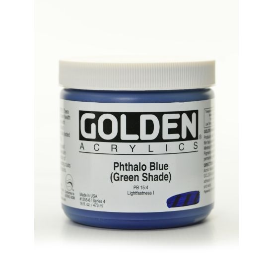 Picture of Golden Heavy Body Acrylic Paint, 16 Oz, Phthalo Blue/Green Shade