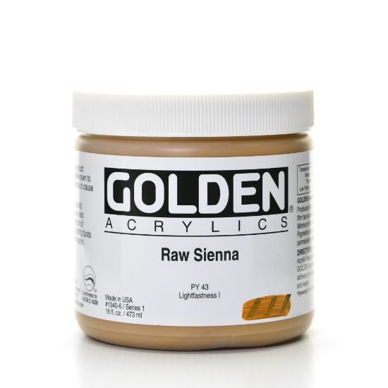 Picture of Golden Heavy Body Acrylic Paint, 16 Oz, Raw Sienna