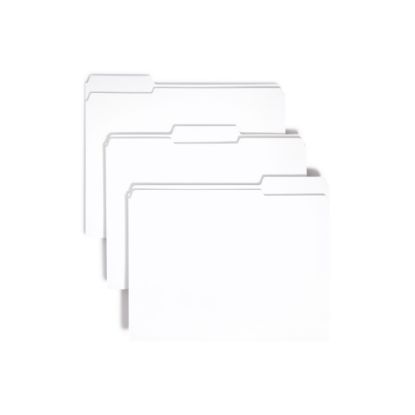 Picture of Smead 1/3-Cut 2-Ply Color File Folders, Letter Size, White, Box Of 100