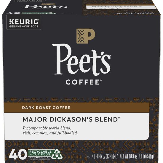 Picture of Peets Coffee Major Dickasons Blend Coffee K-Cup Pods, Box Of 40