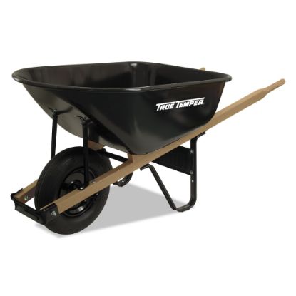 Picture of Jackson Steel Medium Duty Wheelbarrows, 6 cu ft, Smooth, Oilube Bearing, Black