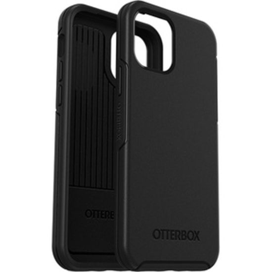 Picture of OtterBox iPhone 12 and iPhone 12 Pro Symmetry Series Antimicrobial Case - For Apple iPhone 12, iPhone 12 Pro Smartphone - Black - Bacterial Resistant, Bump Resistant, Drop Resistant - Synthetic Rubber, Polycarbonate - 1 Pack