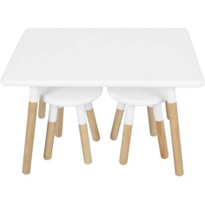 Picture of Ace Casual Childrens Table Set, 18-15/16inH x 23-5/8inW x 28-3/4inD, White/Natural