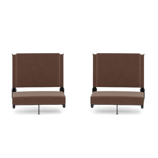 Picture of Flash Furniture Grandstand Comfort Seats, Brown/Black, Set Of 2 Seats