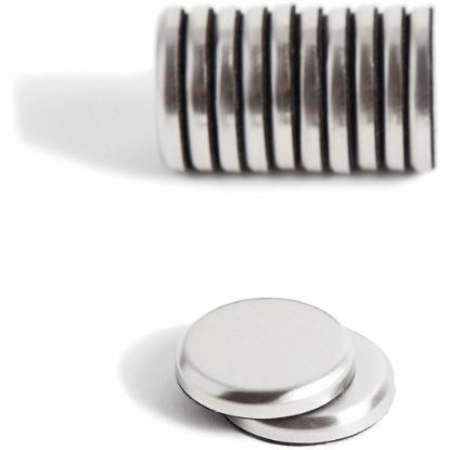 Picture of U Brands High Energy Brushed Metal Magnets - 1.3in Diameter - Round - Durable - 1 / Pack - Brushed Metal