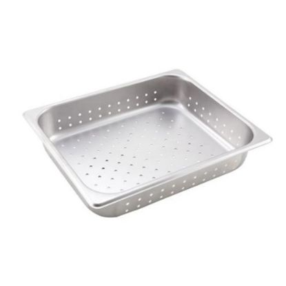 Picture of Winco 1/2 Size 2-1/2in Perforated Steam Table Pan, Silver