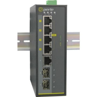 Picture of Perle IDS-105GPP-DSFP-XT - Industrial Ethernet Switch with Power Over Ethernet - 5 Ports - 10/100/1000Base-T, 1000Base-X - 2 Layer Supported - 2 SFP Slots - Twisted Pair, Optical Fiber - PoE Ports - Rail-mountable, Wall Mountable, Panel-mountable