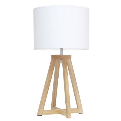 Picture of Simple Designs Interlocked Triangular Table Lamp, 19-1/8inH, White Shade/Natural Base