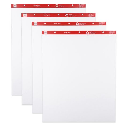 Picture of Office Depot Brand Easel Pads, 27in x 34in, 50 Sheets, 30% Recycled, White, Pack Of 4