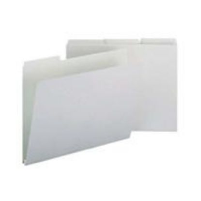 Picture of Smead Pressboard Top-Tab Folders, 1/3 Cut, 11 3/4in x 9 1/2in, Gray/Green, Pack Of 25