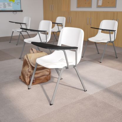 Picture of Flash Furniture Ergonomic Shell Chairs, White, Set Of 5 Chairs