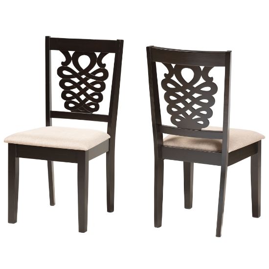 Picture of Baxton Studio Gervais Dining Chairs, Sand/Dark Brown, Set Of 2 Chairs