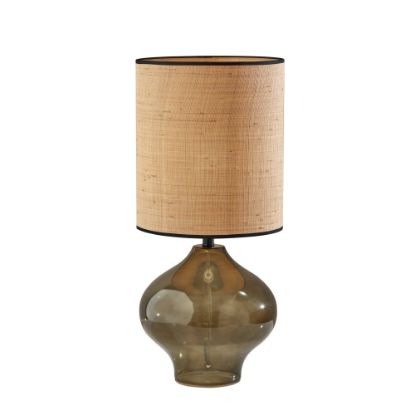 Picture of Adesso Emma Large Table Lamp, 28-1/2inH, Rattan Shade/Dark Green Base