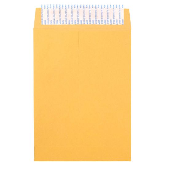 Picture of JAM Paper Open-End Envelopes, 6-1/2in x 9-1/2in, Peel & Seal Closure, Brown Kraft, Pack Of 500 Envelopes