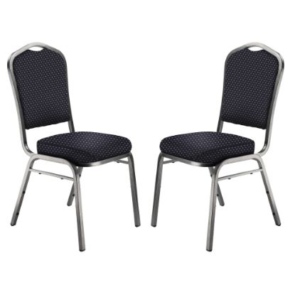 Picture of National Public Seating 9300 Series Deluxe Upholstered Banquet Chairs, Diamond Navy/Silvervein, Pack Of 2 Chairs